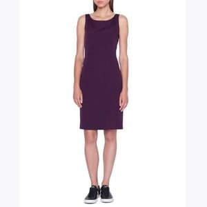 AKRIS Purple Silk Crepe Sleeveless Shift Dress 6